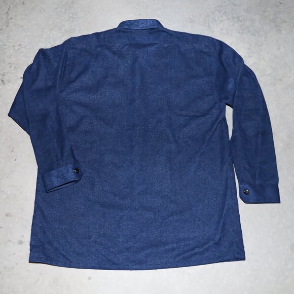 Vintage 80s Terry Cloth Collared Formal Evening Button Down Mens Shirt Size XL - Picture 2 of 3